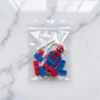 One day's bag of building-brick pieces